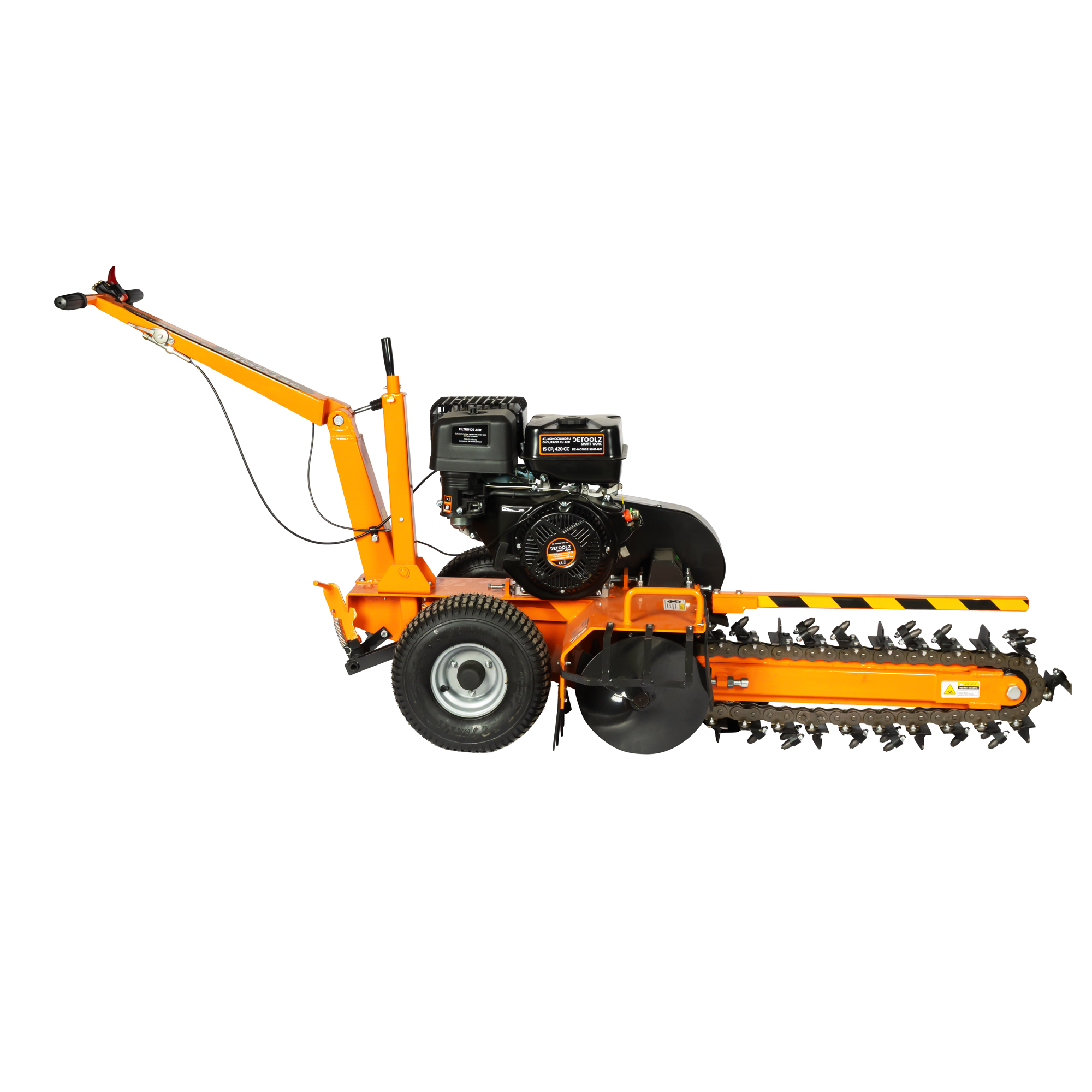 Masina de sapat santuri, Detoolz, 15 CP, 420 CC, benzina 4T, adancime maxima de 600 mm